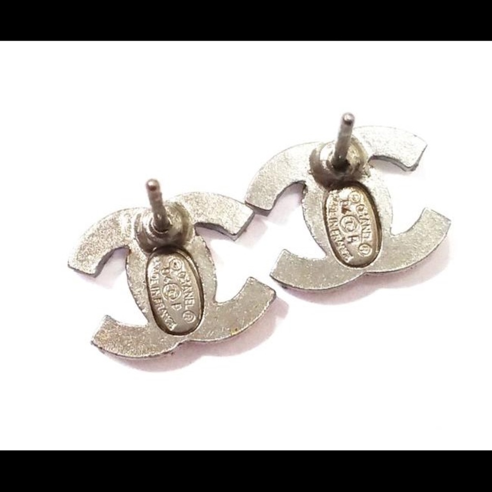 Authentic Chanel CC Small Rhinestone Piercing Earrings - Picture 5 of 5